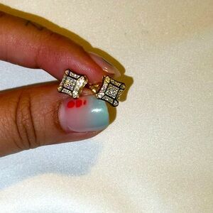 Golded Plated 925 Sterling silver and Moissanite Earrings